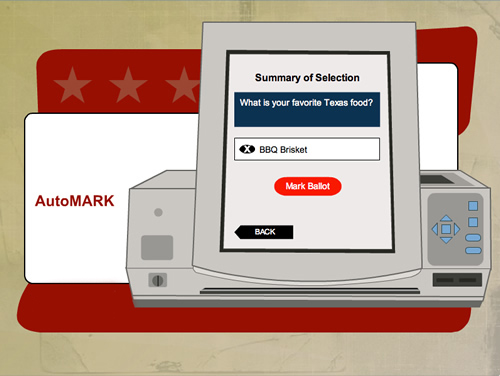 Texas_AutoMARK_summary ballot AutoMARK illustration of summary ballot screen
