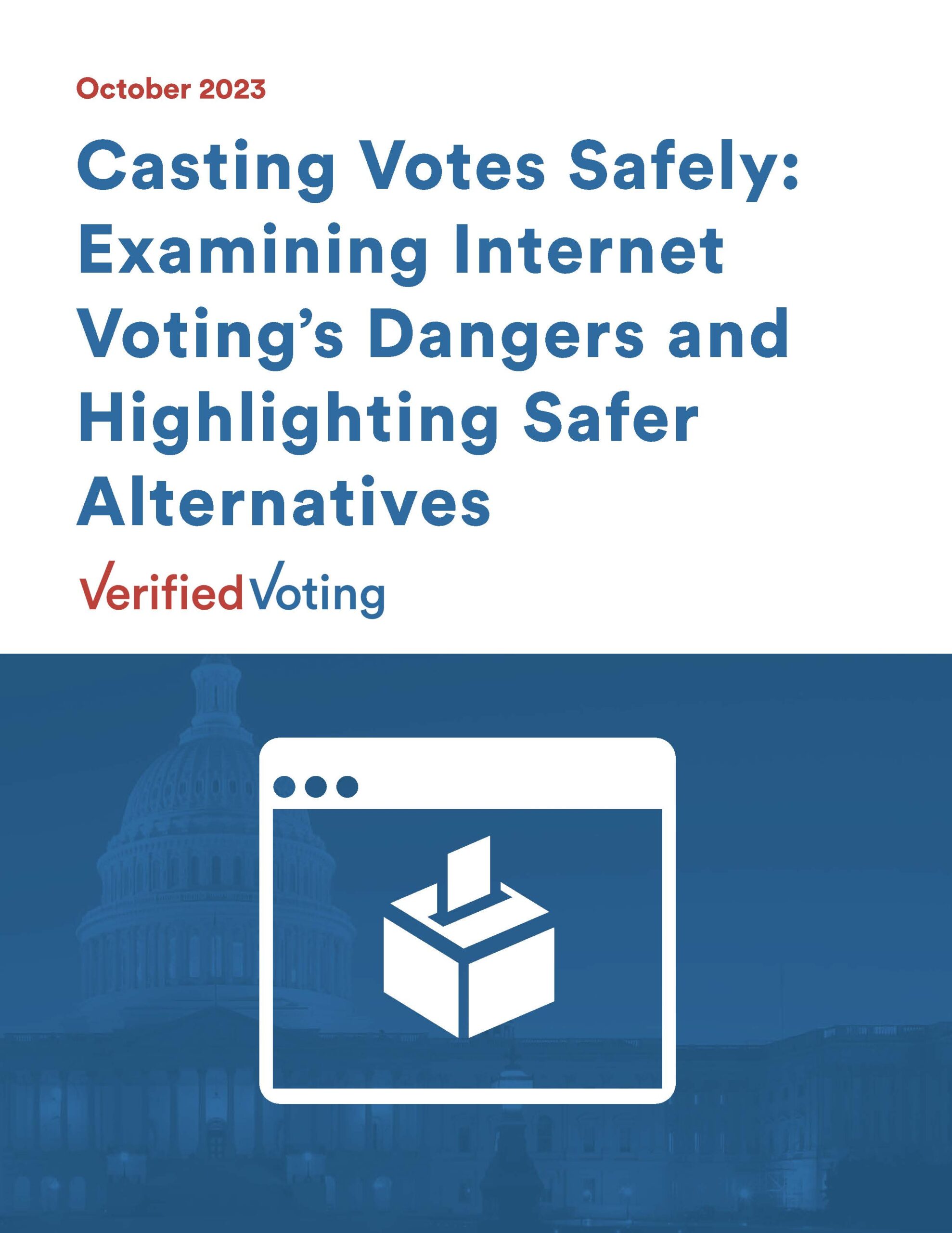 VerifiedVoting-CastingVotesSafely-2023 FIN_Page_01 Verified Voting Casting Votes Safely Cover