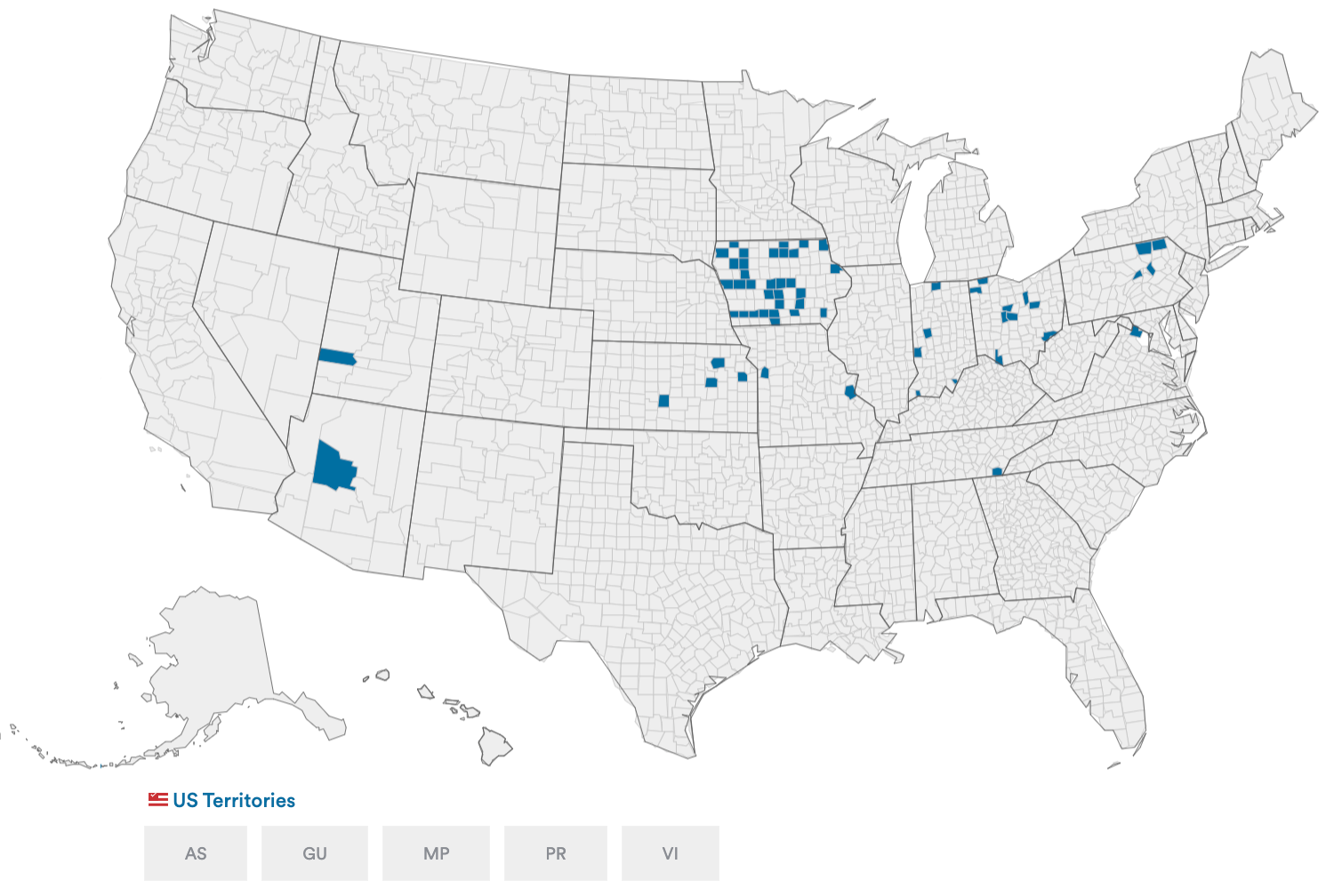 Open Elect OVCS usage map for 2020