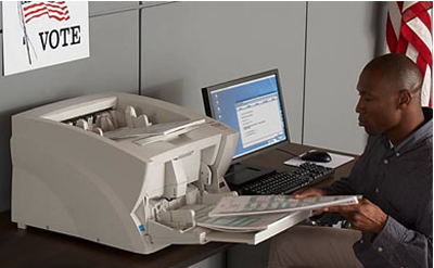 Unisyn OVCS scanner in use Person at desk using OVCS scanner