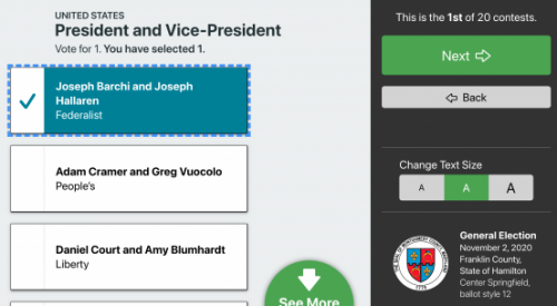 VX BMD Sample Ballot